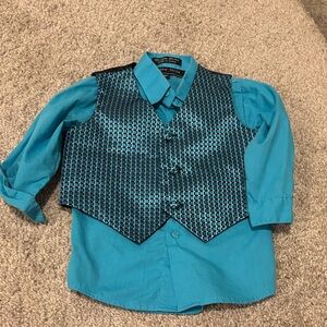 Andrew Fezza Turquoise Blue Dress Shirt